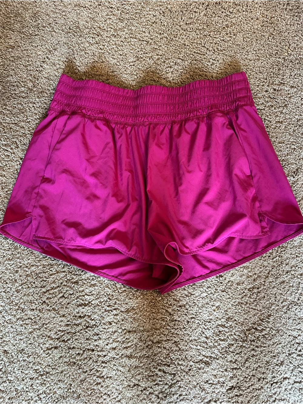 Old Navy Bright Fuchsia Athletic Shorts with Smocked Waist